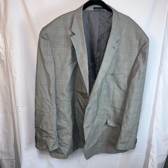 Sean John Suit Jacket Sports Coat Long Sleeve 2 Button Plaid Striped Blazer Top - Picture 1 of 9